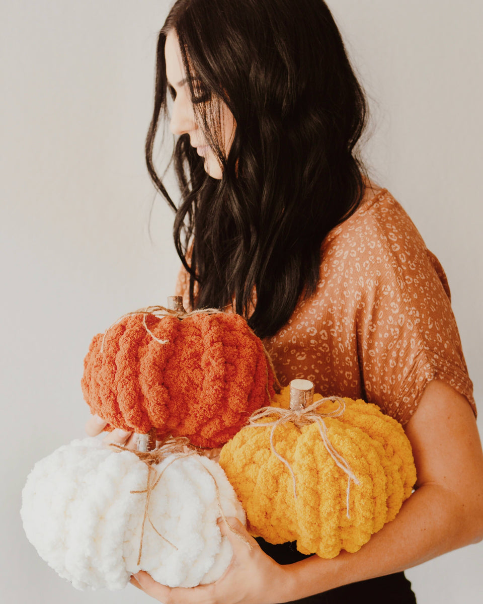 Hand Knit Chunky Pumpkin