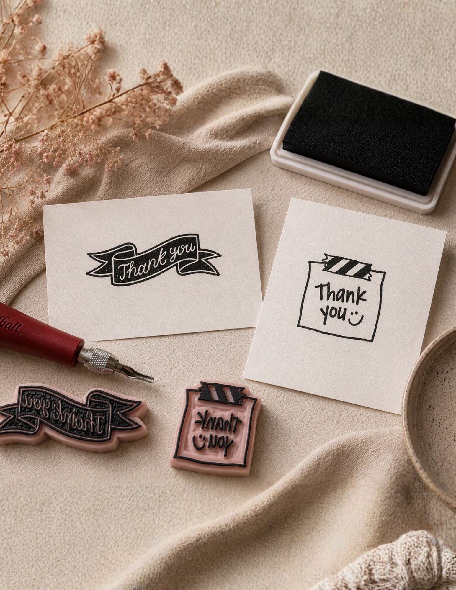 Seelos Rubber Stamp Carving Lino Cut Cards | Kit | TX