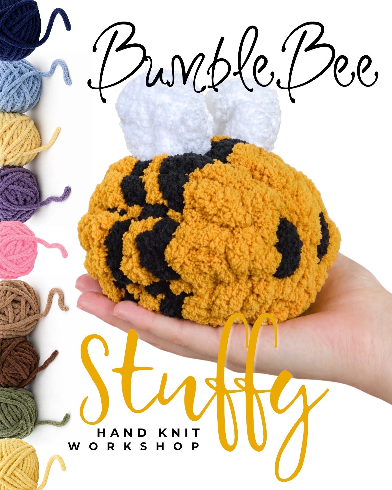 Matchett Chunky Finger Knit Bumble Bee Stuffy | Kit | CO