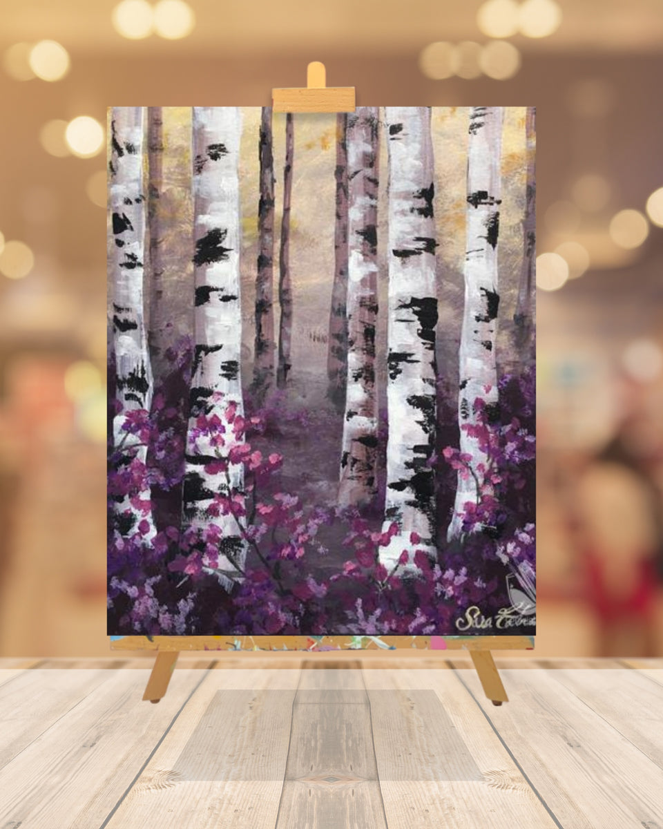 Purple Birch Acrylic Painting
