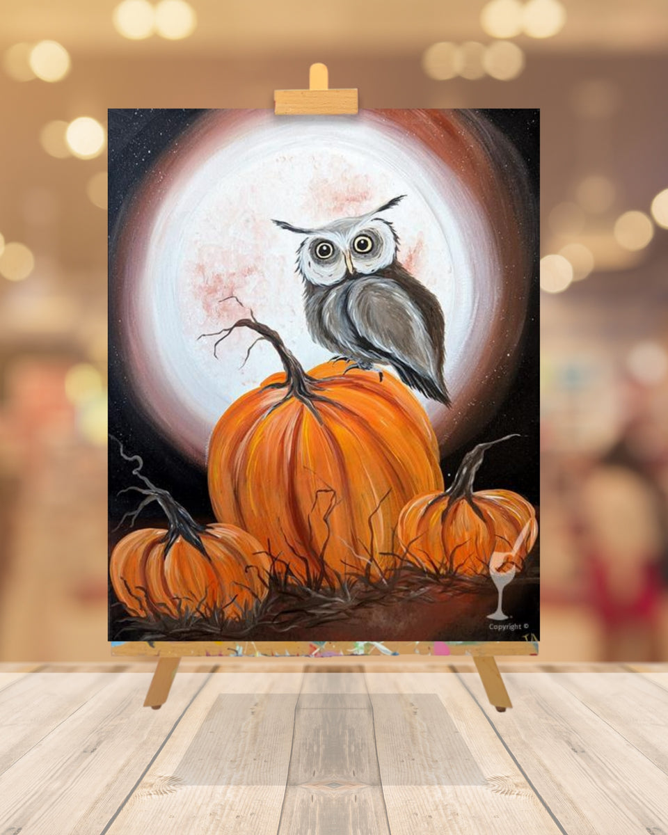 Pumpkin Hoot Acrylic Painting