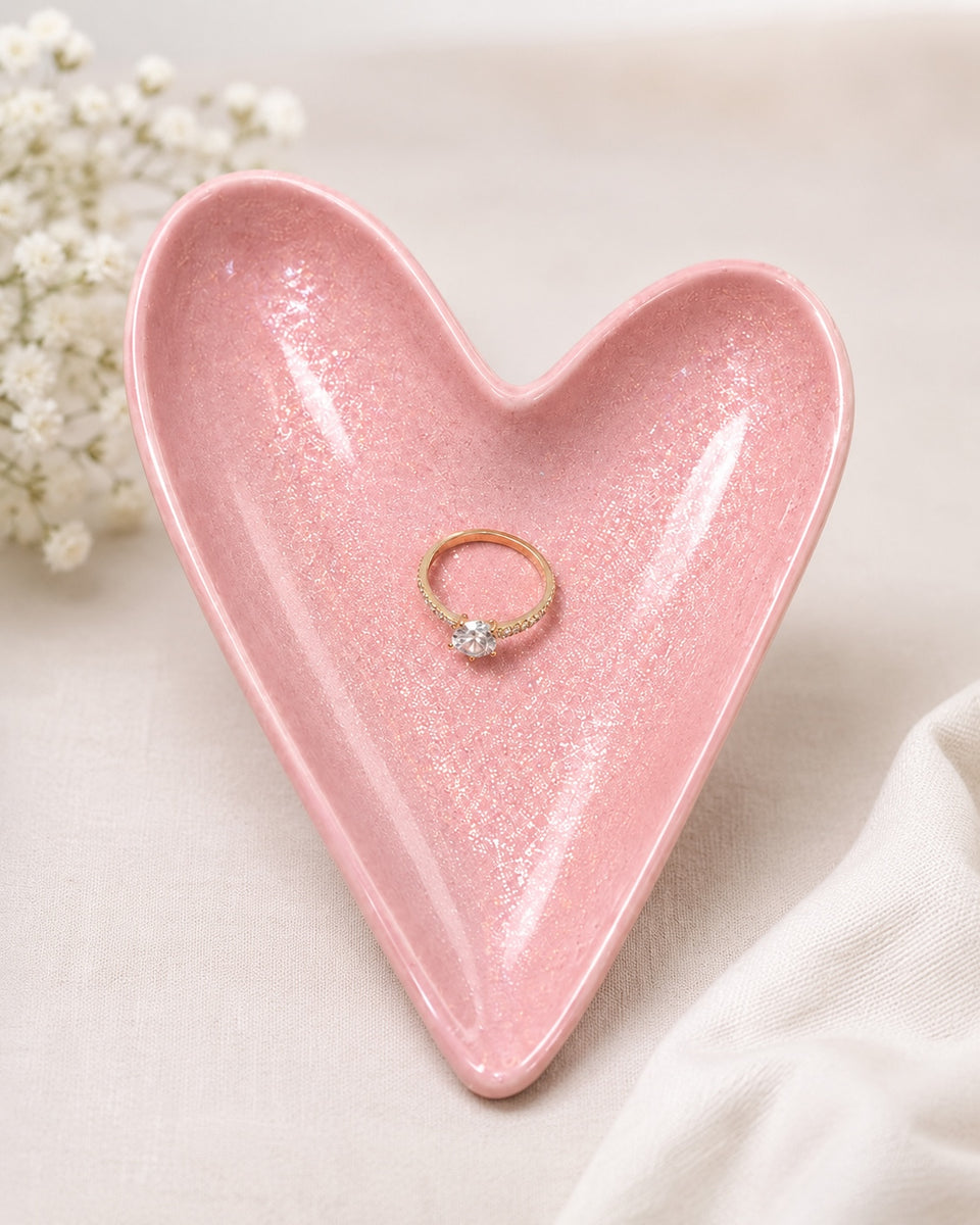 Heart Shaped Bisque Jewelry Dish