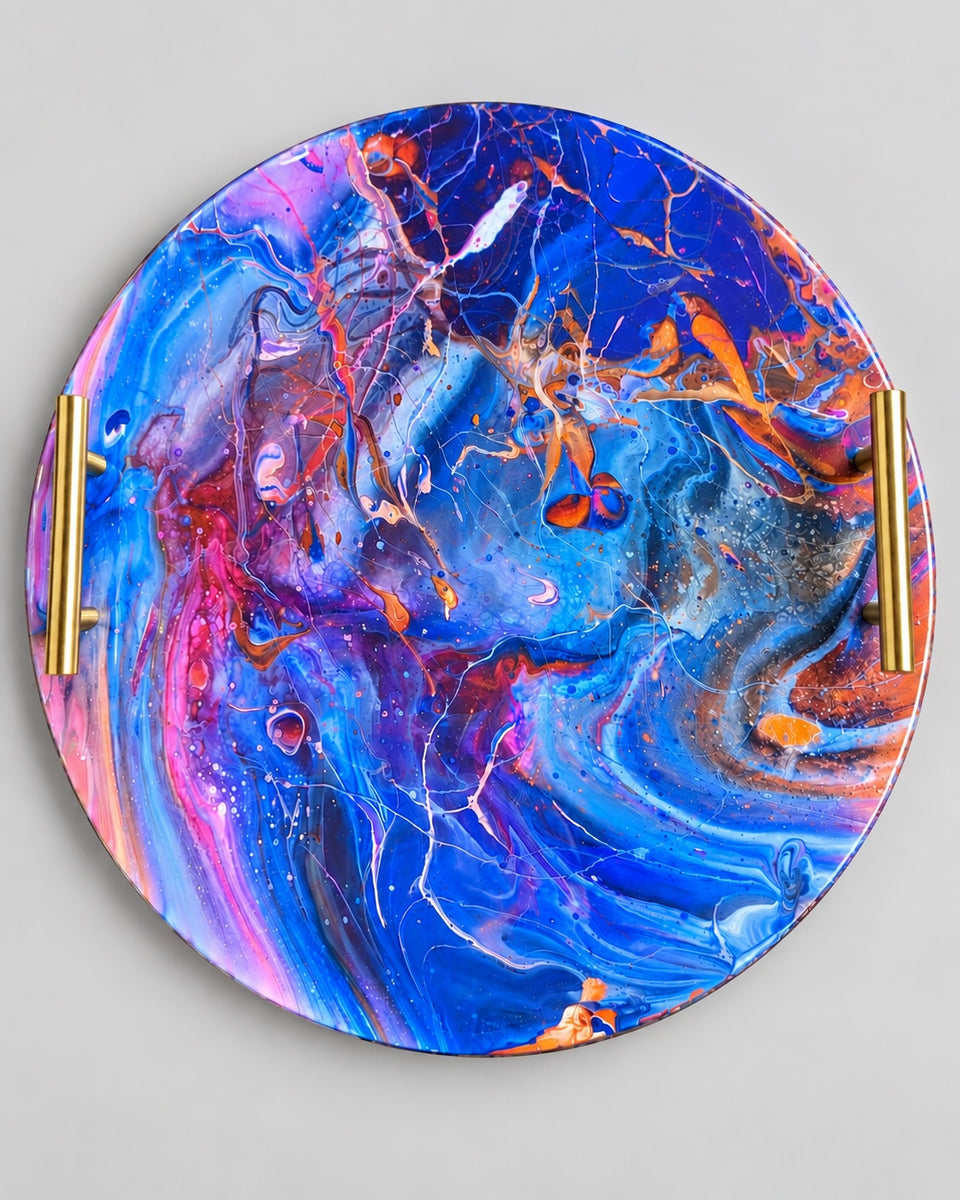 Paint Pour Serving Tray