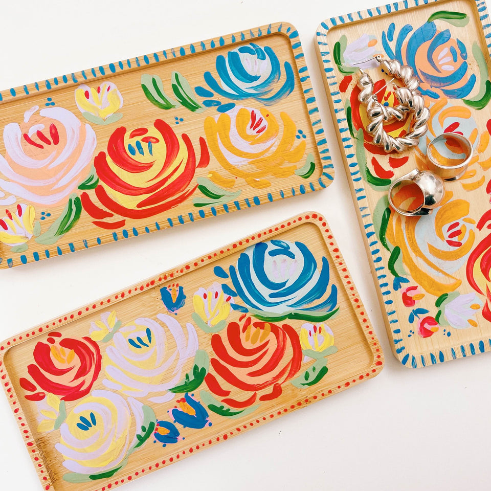 Dutch Floral Art Tray