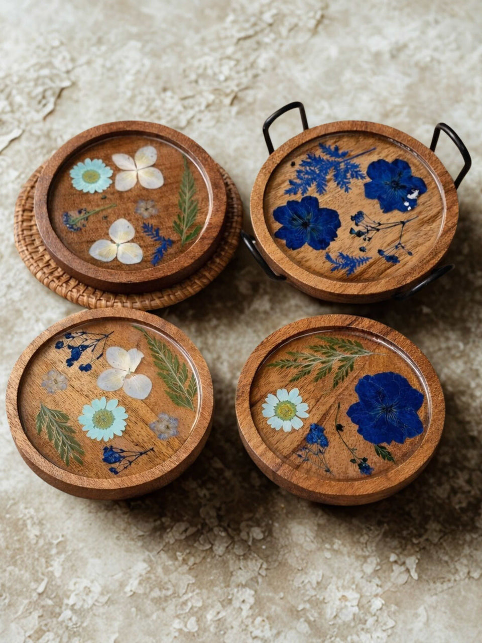 Pressed Flower Coasters