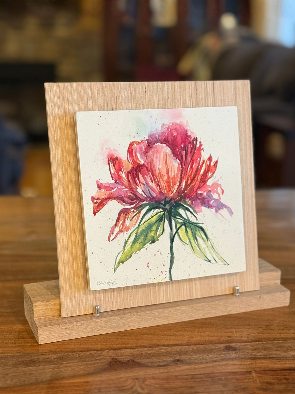 Watercolor Pink Bloom Painting