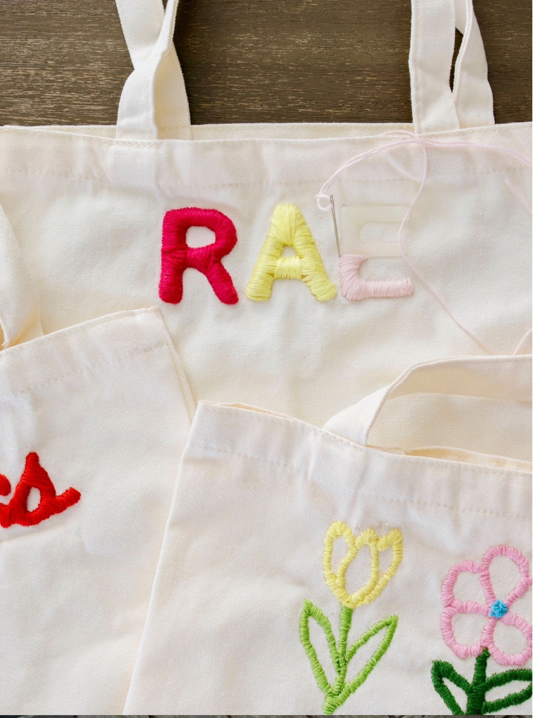 Pinners Bubble Letter Embroidery Tote | Kit | TX
