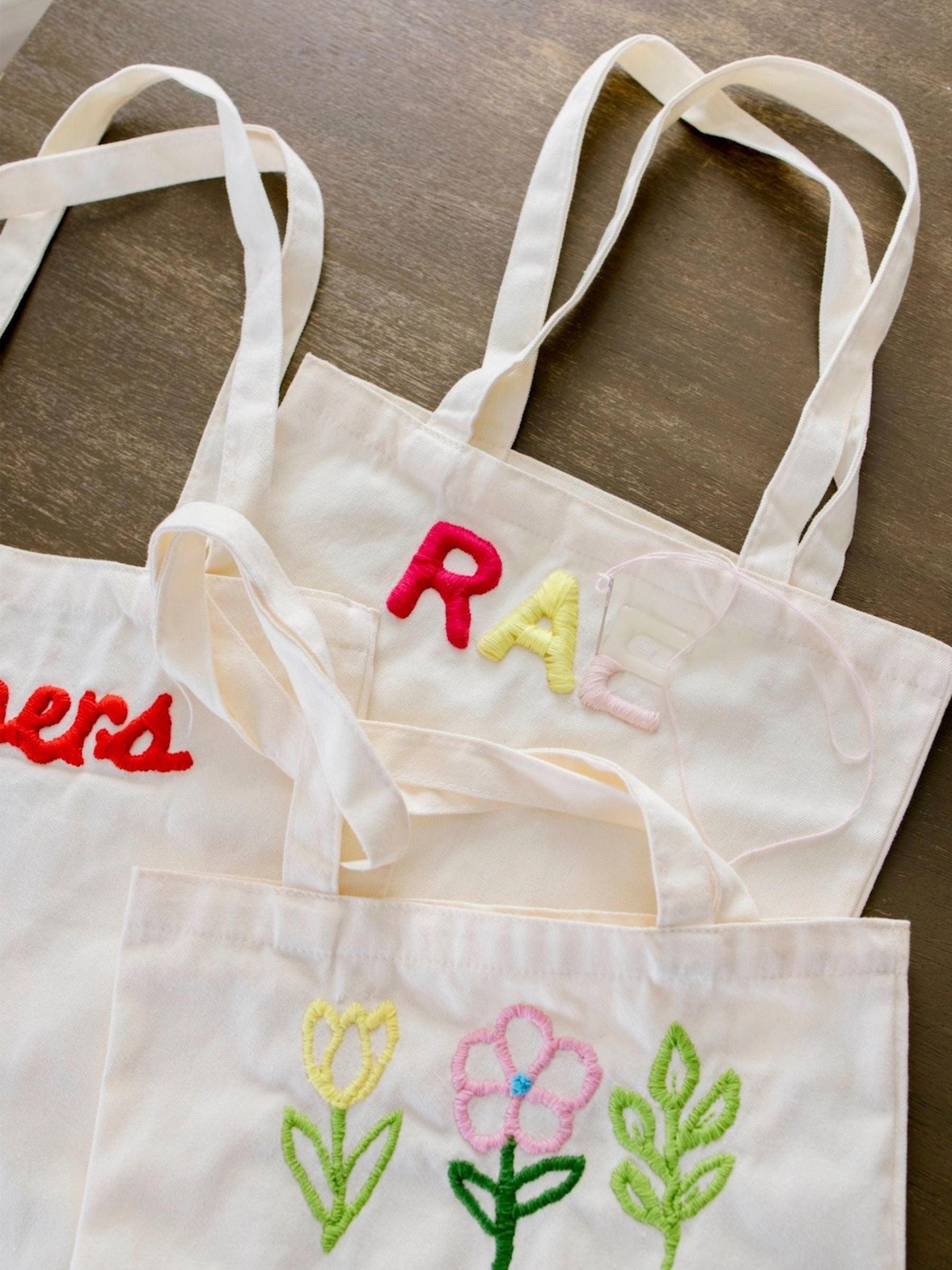 Pinners Bubble Letter Embroidery Tote | Kit | TX