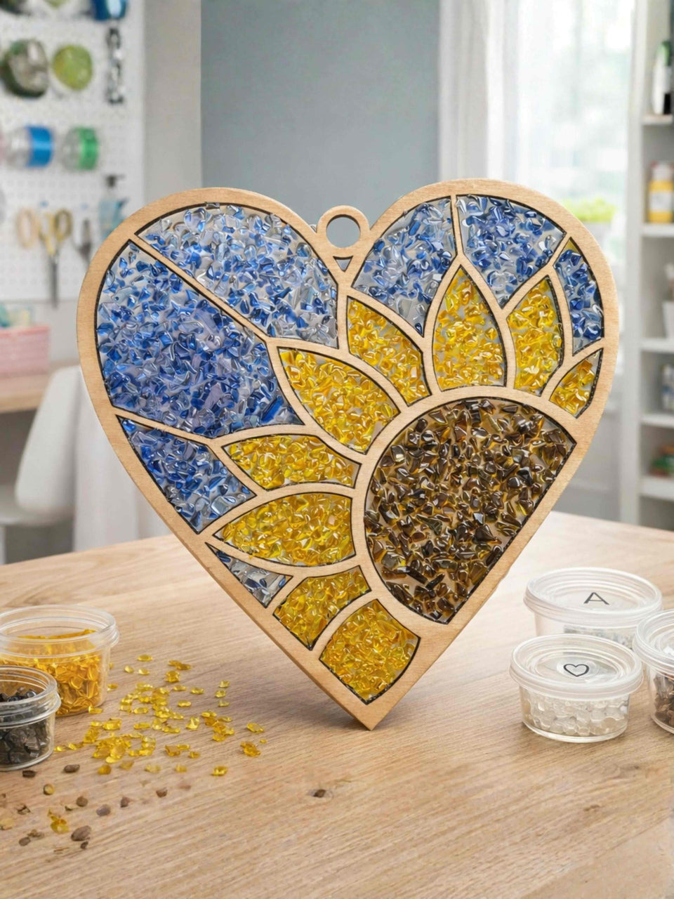 Sunflower Heart UV Resin Sun Catcher