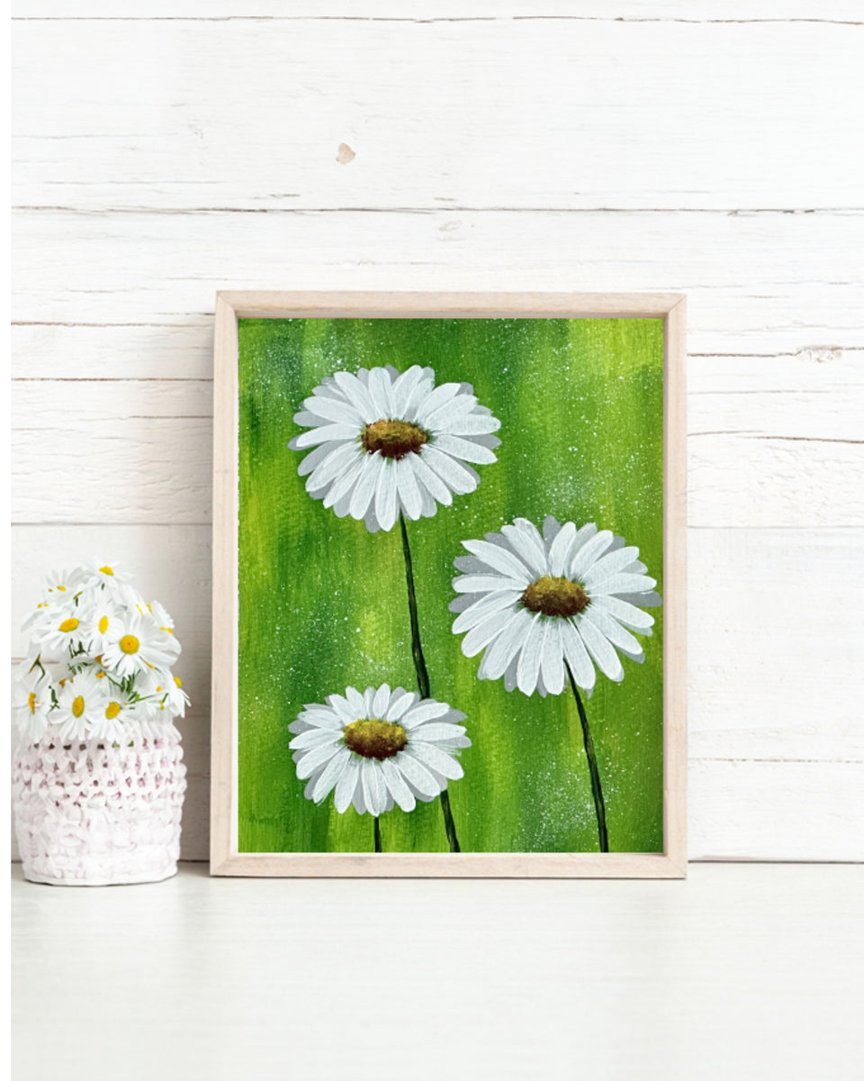White Daisy Painting