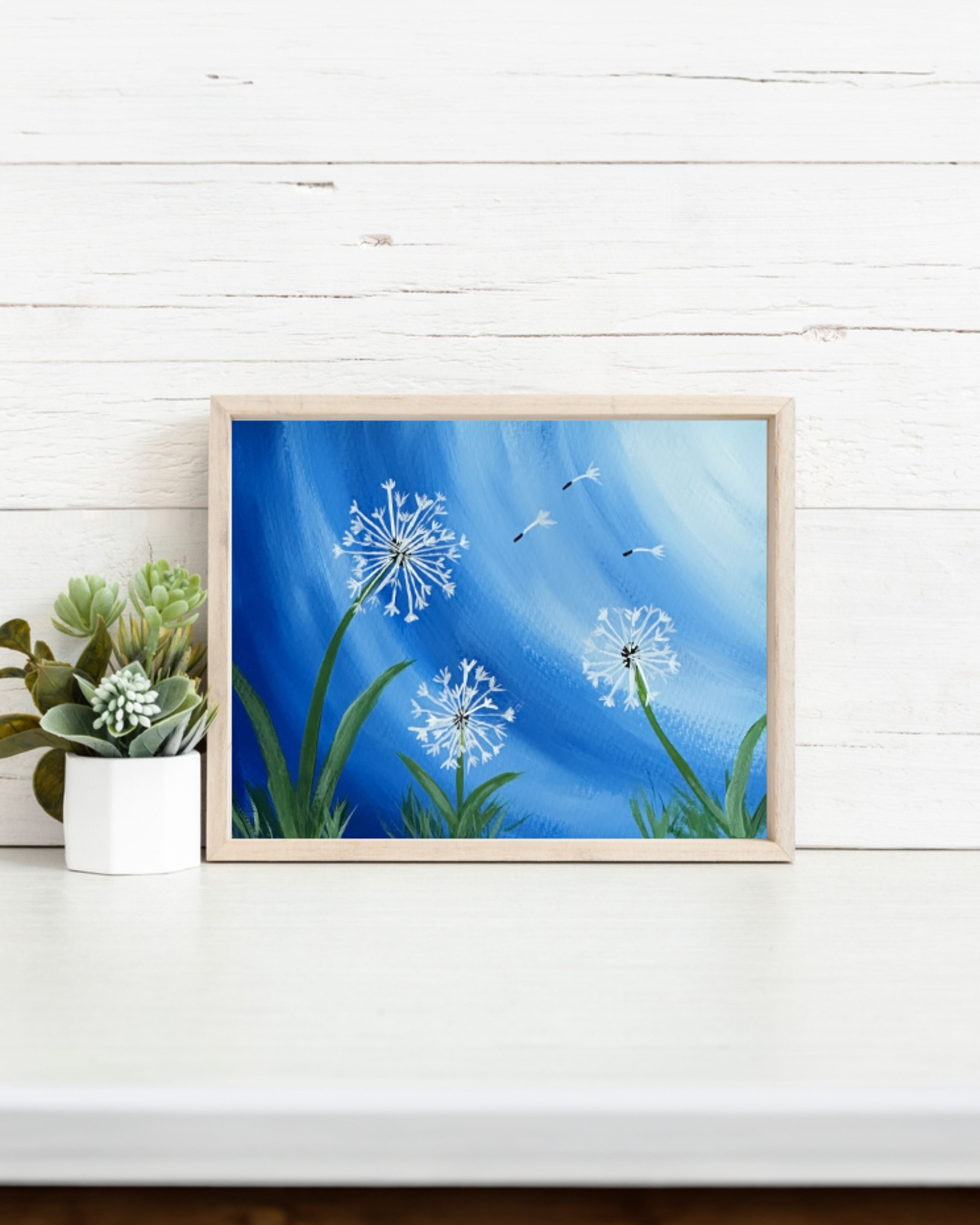 White Dandelions Painting | Kit | UT