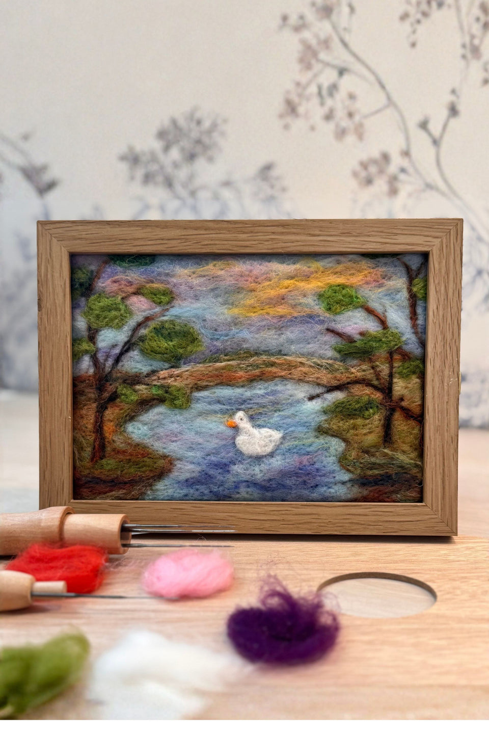 Happy Little Pond Painting with Wool