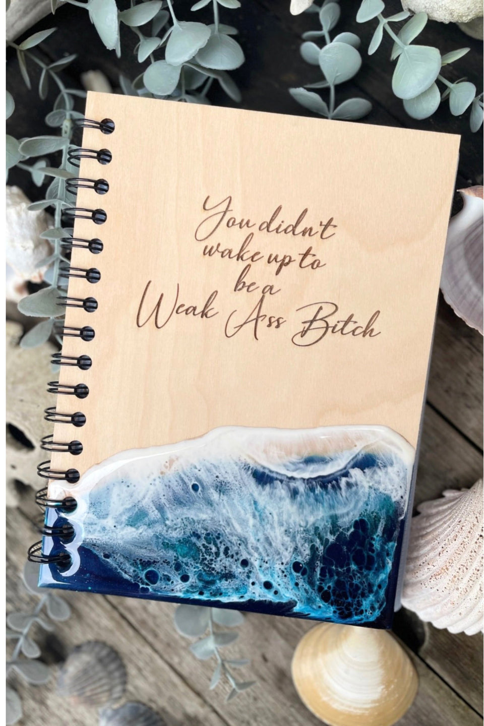 Beach Themed Resin Notebook Cover