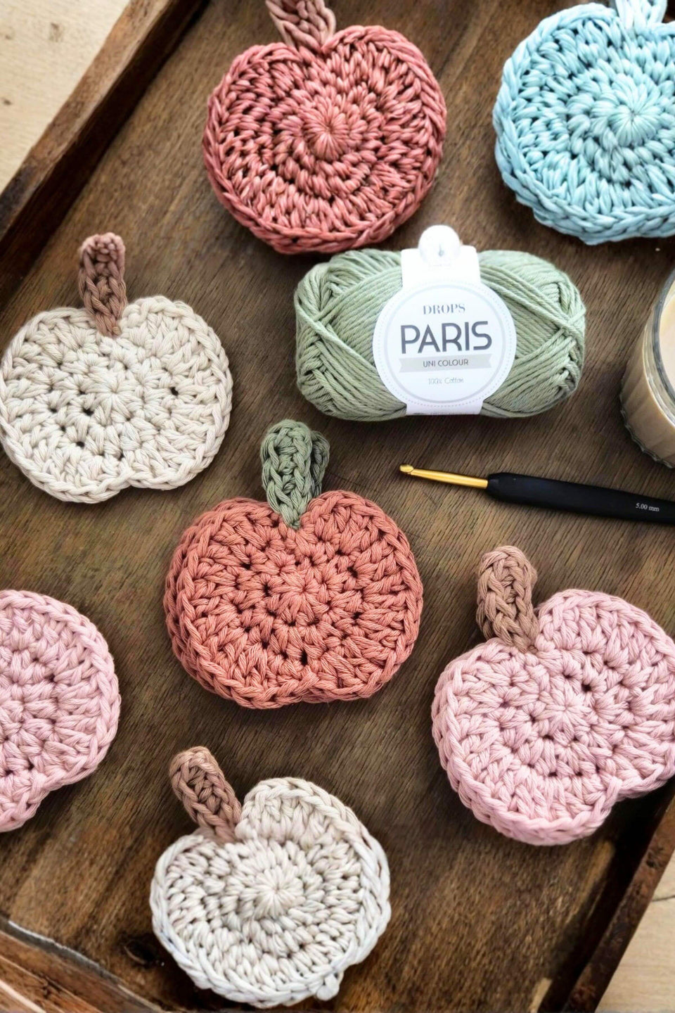Crochet 101 Pumpkin Coasters