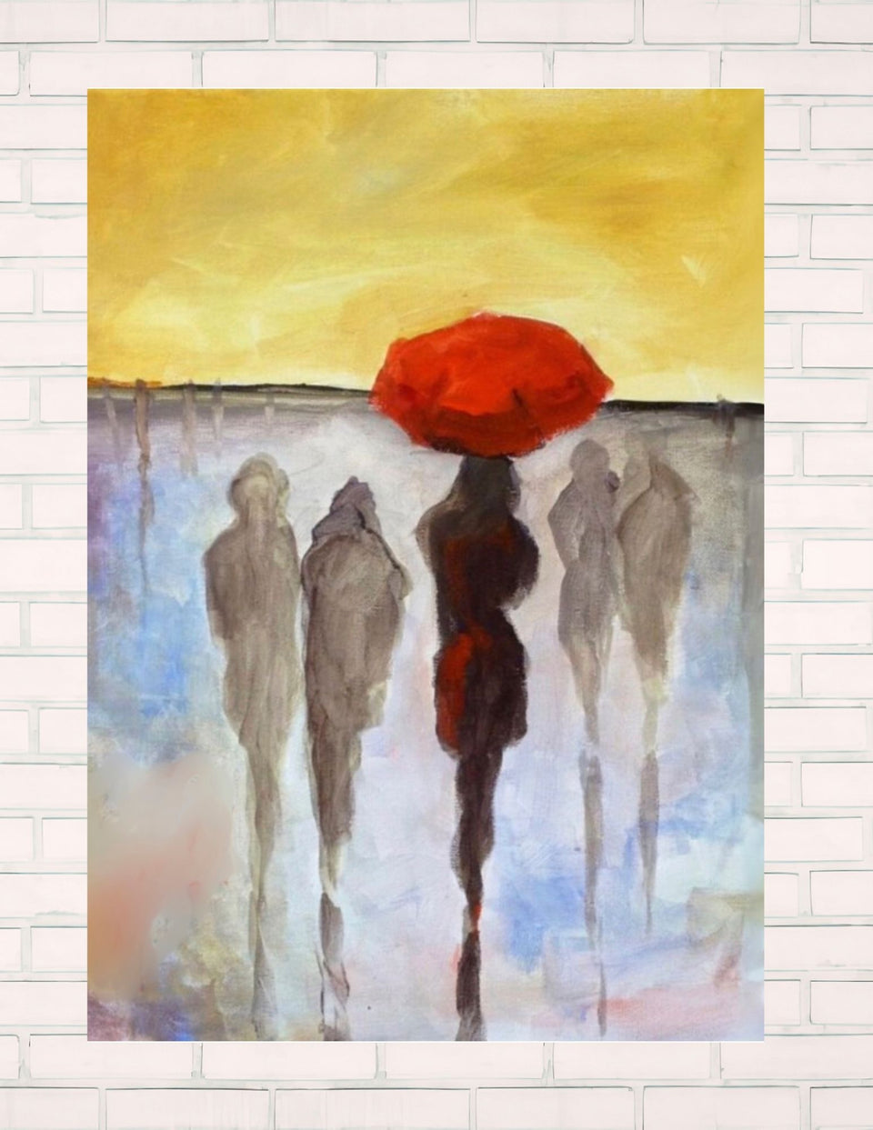 Red Umbrella Painting