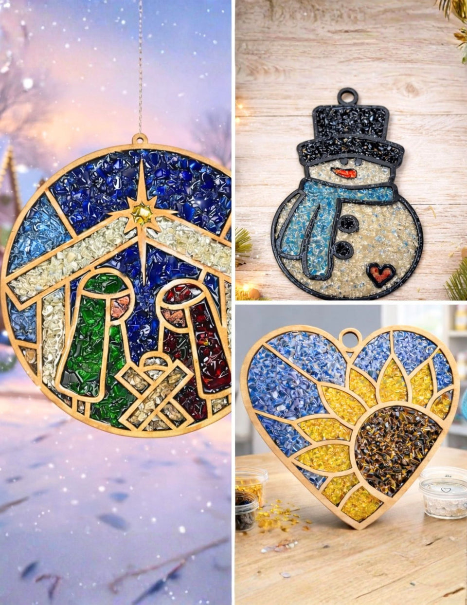 Crushed Glass and Resin Sun Catcher